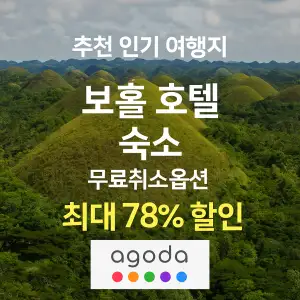 아고다 할인코드 6월 모음 - 여행 준비의 첫걸음, 똑똑하게 아끼세요 3 아고다 추천 인기 여행지 보홀 호텔 숙소 최대 78% 할인