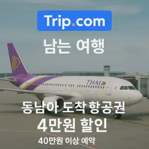 트립닷컴 남는 여행 동남아 도착 항공권 4만원 할인