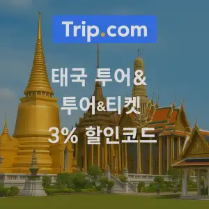 트립닷컴 할인코드 안내 – 7월 항공권, 호텔, 액티비티, 투어, 티켓, 쿠폰 사용법까지 정리 42 트립닷컴 태국 투어&티켓 3% 할인코드