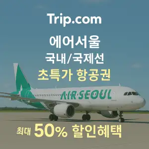 트립닷컴 항공권 에어서울 국내 국제선 최대50% 초특가 할인