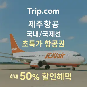트립닷컴 항공권 제주항공 국내 국제선 최대 50% 초특가 할인