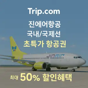 트립닷컴 항공권 진에어 국내 국제선 최대 50% 초특가 할인