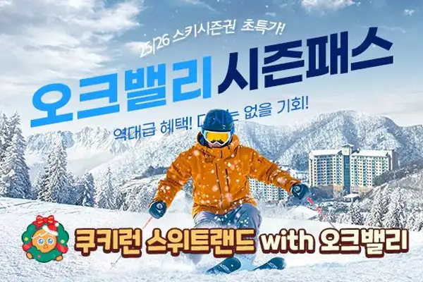 놀 NOL 전국 스키장 얼리버드 초특가 최대 93% 할인 프로모션 8 오크밸리 스키장 프로모션